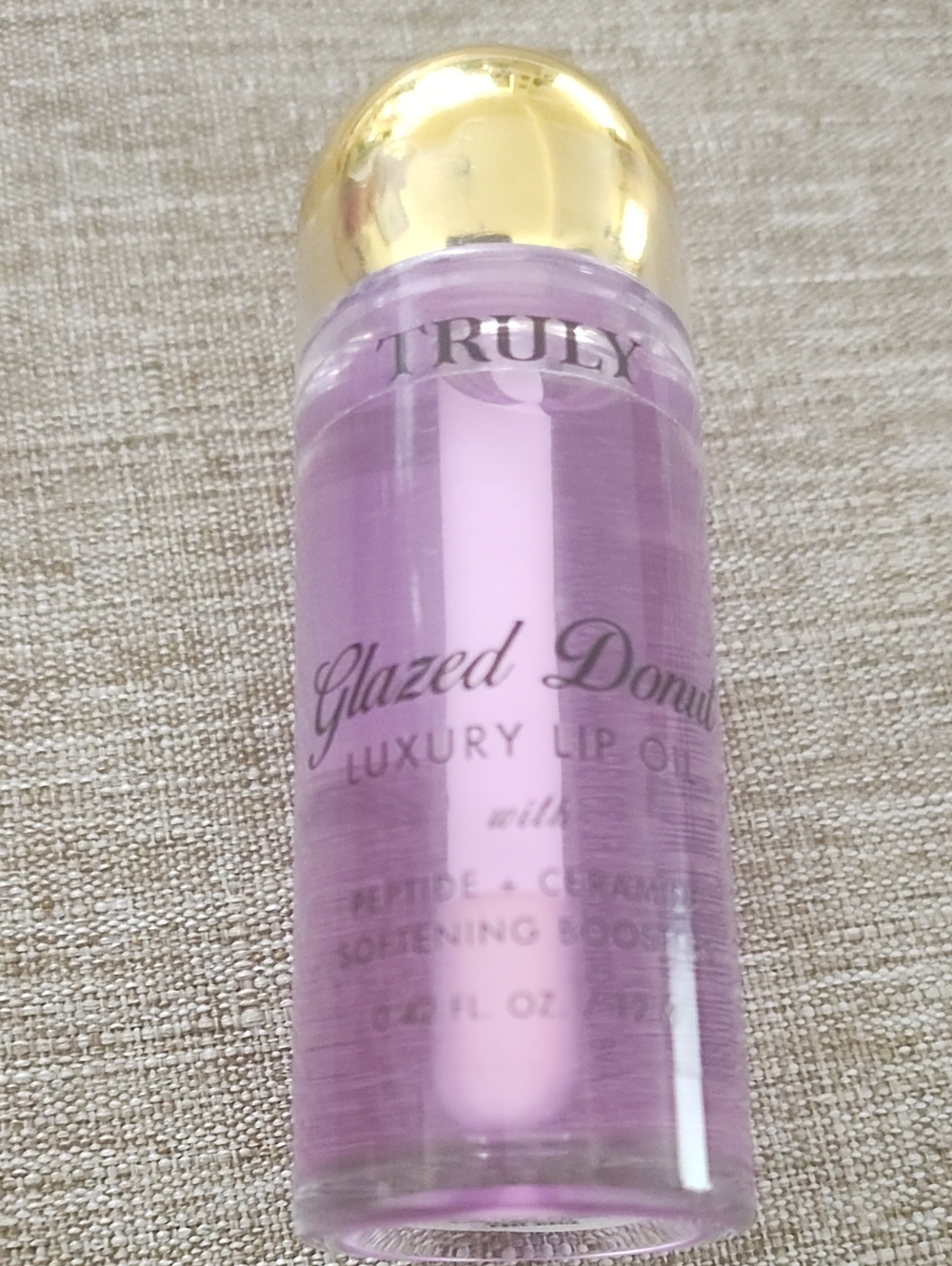 TRULY Glazed Donut Luxury Lip Oil - Lavender Tint with Gold Cap